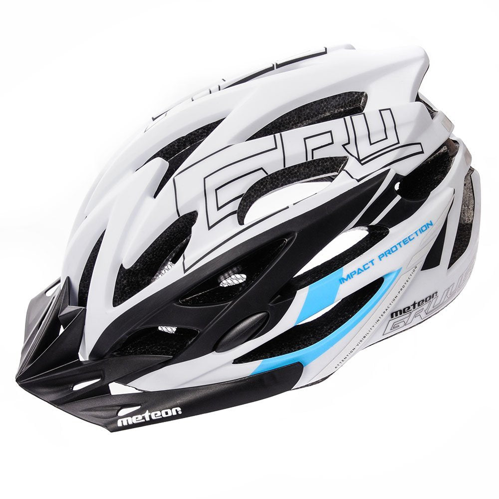 Velosipēdistu aizsargķivere Gruver M 55-58 cm white / black / blue