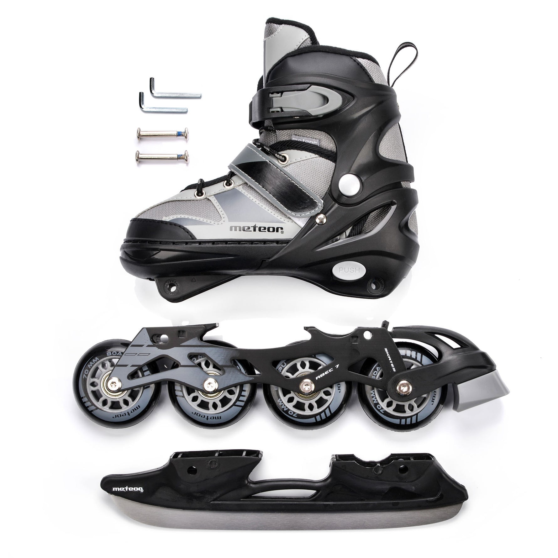 Skrituļslidas Meteor 2in1  M 34-37 gray