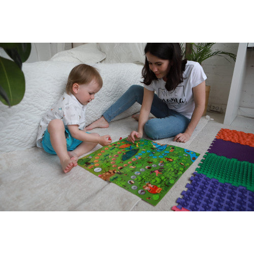 Masāžas ortopēdiskais paklājiņš Ortek "Puzzle Mix" 8 moduļi + Spēle