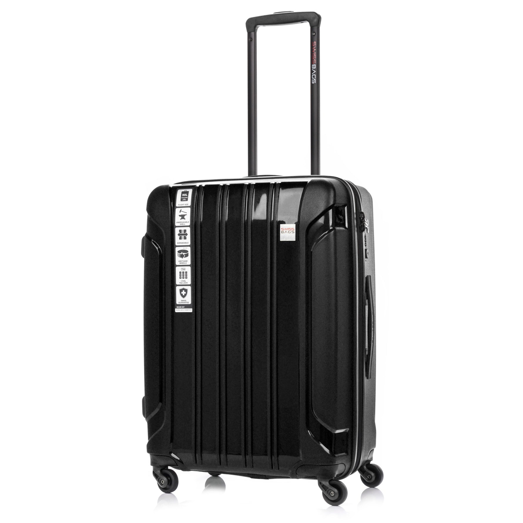 SwissBags Tourist Medium ceļojumu koferis 65cm Black