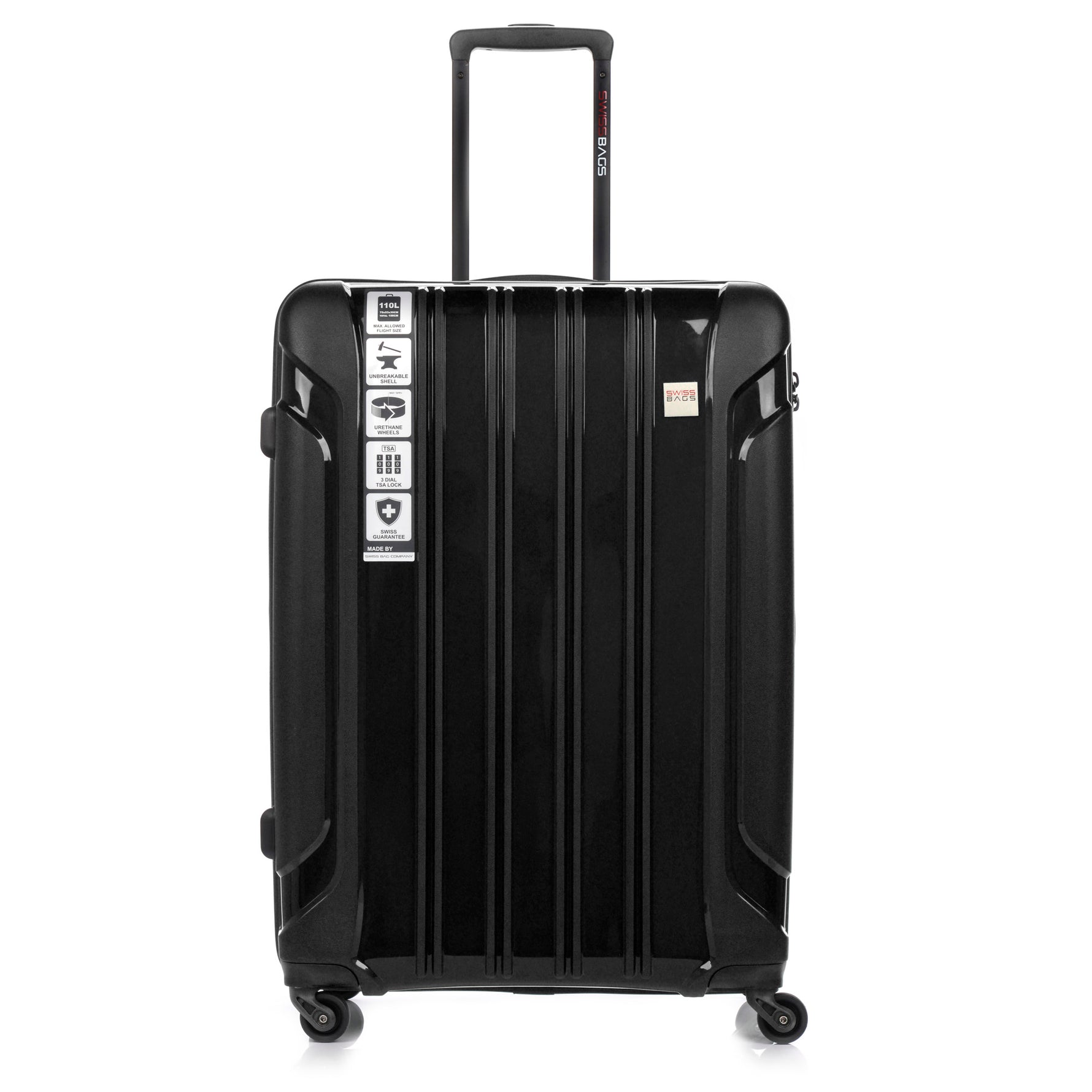 Large ceļojumu koferis SwissBags Echo 75cm Black