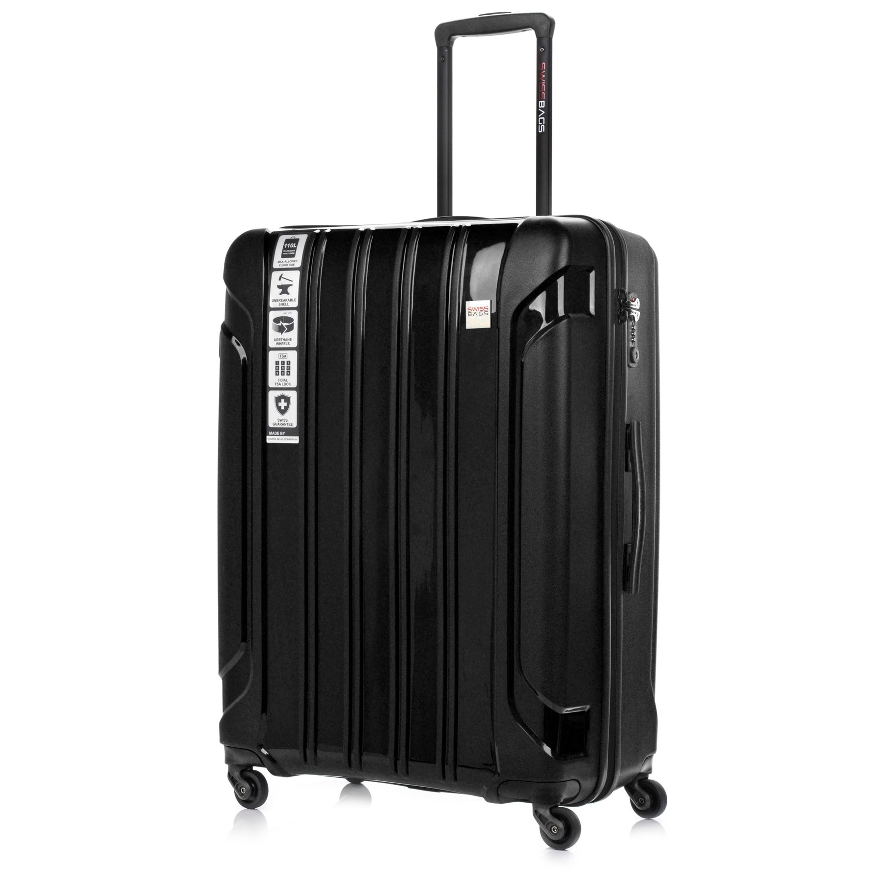 Large ceļojumu koferis SwissBags Echo 75cm Black