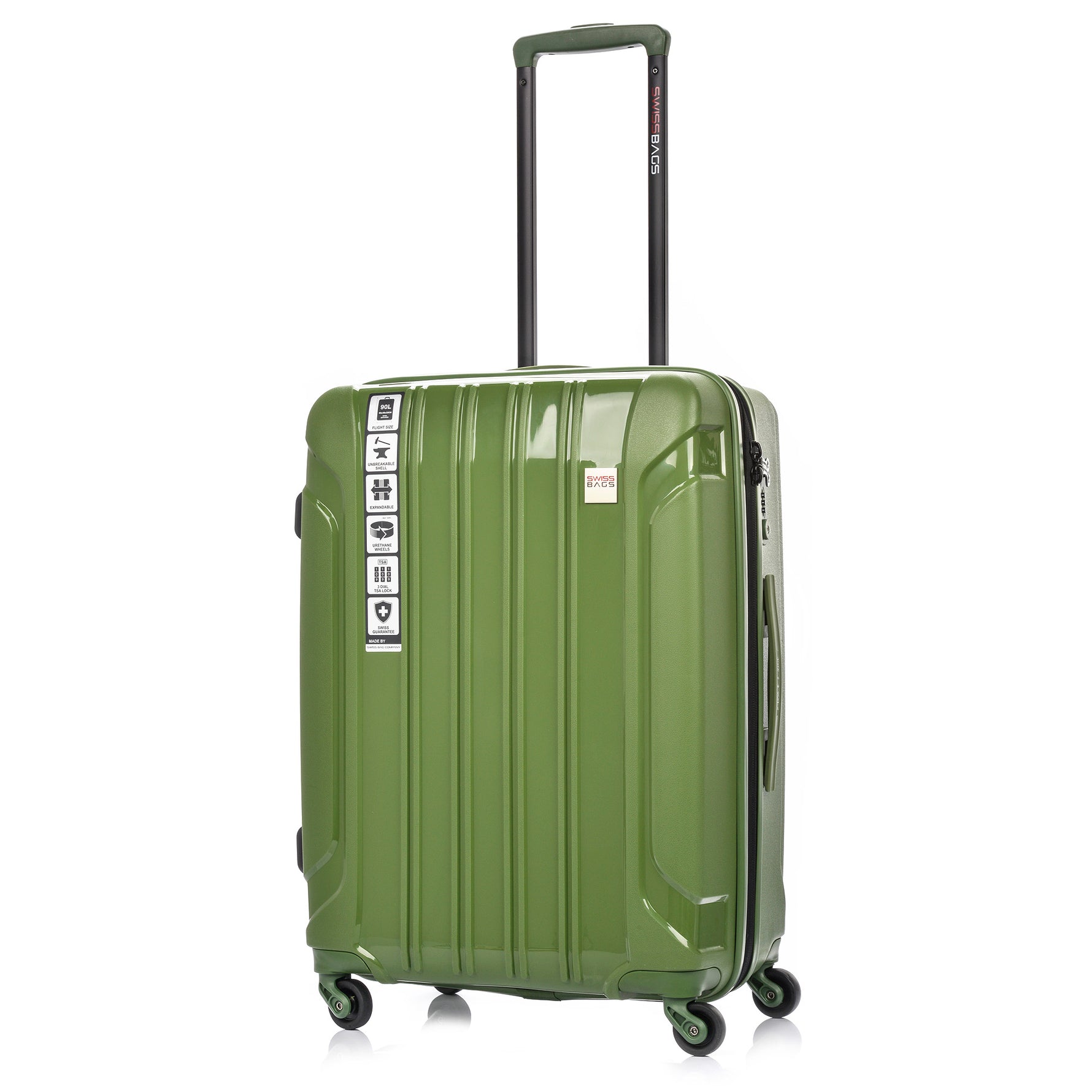 SwissBags Tourist Medium ceļojumu koferis 65cm Army Green