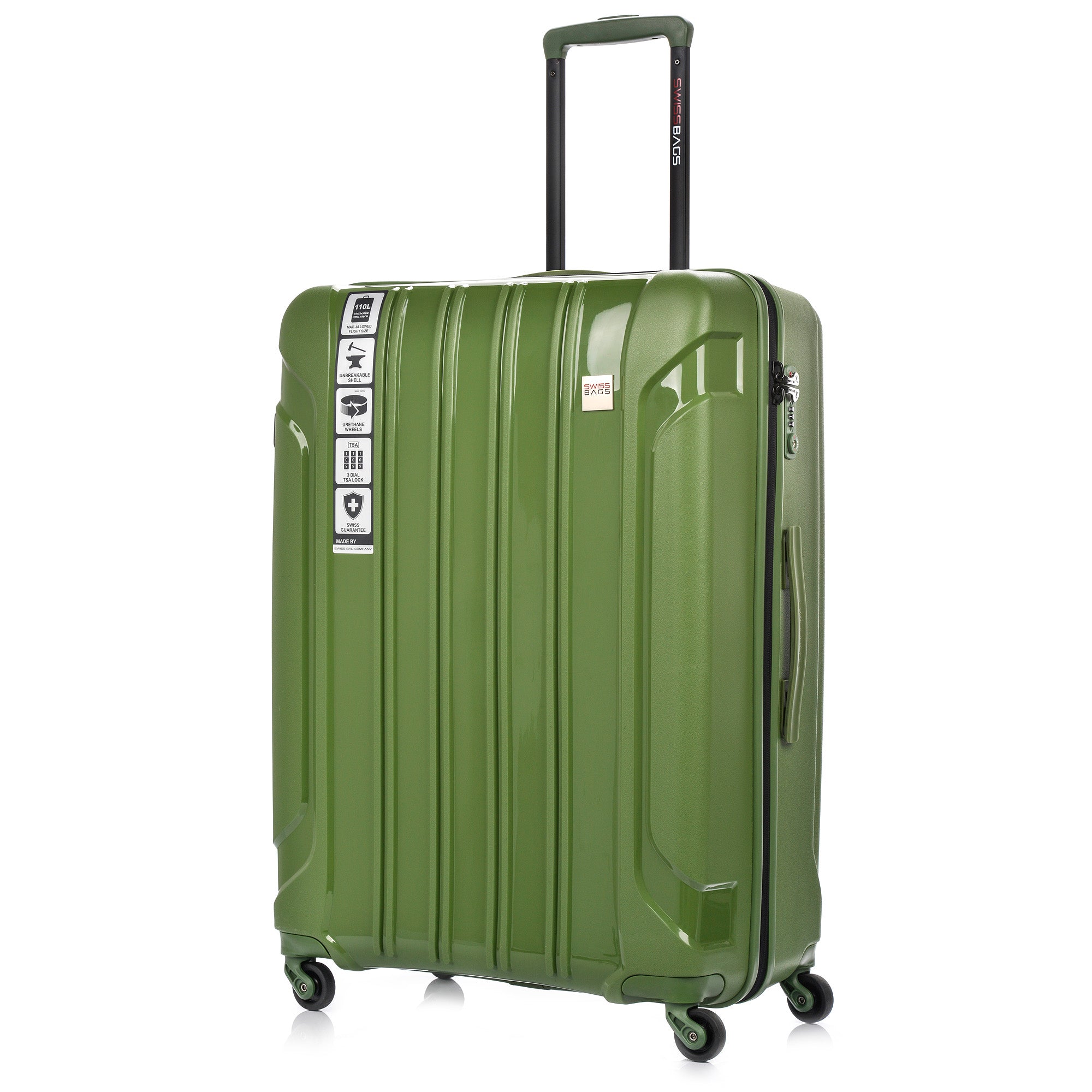 Large ceļojumu koferis SwissBags Tourist 75cm Army Green