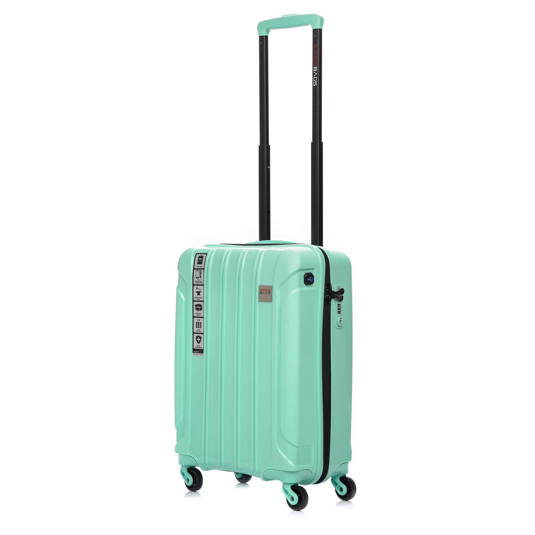 SwissBags Tourist kabīnes ceļojumu koferis 55cm Mint