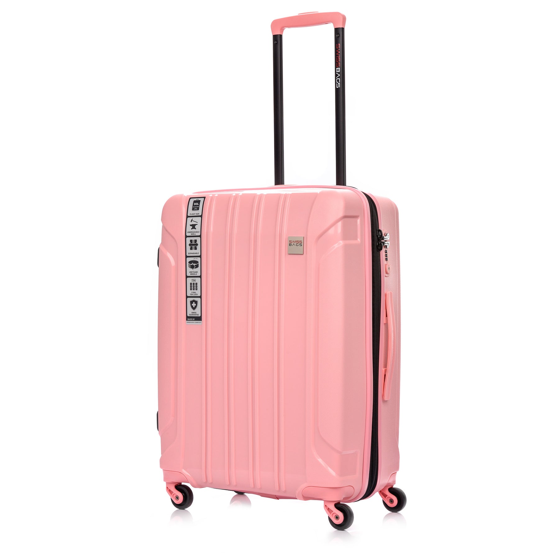 SwissBags Tourist Medium ceļojumu koferis 65cm Pink