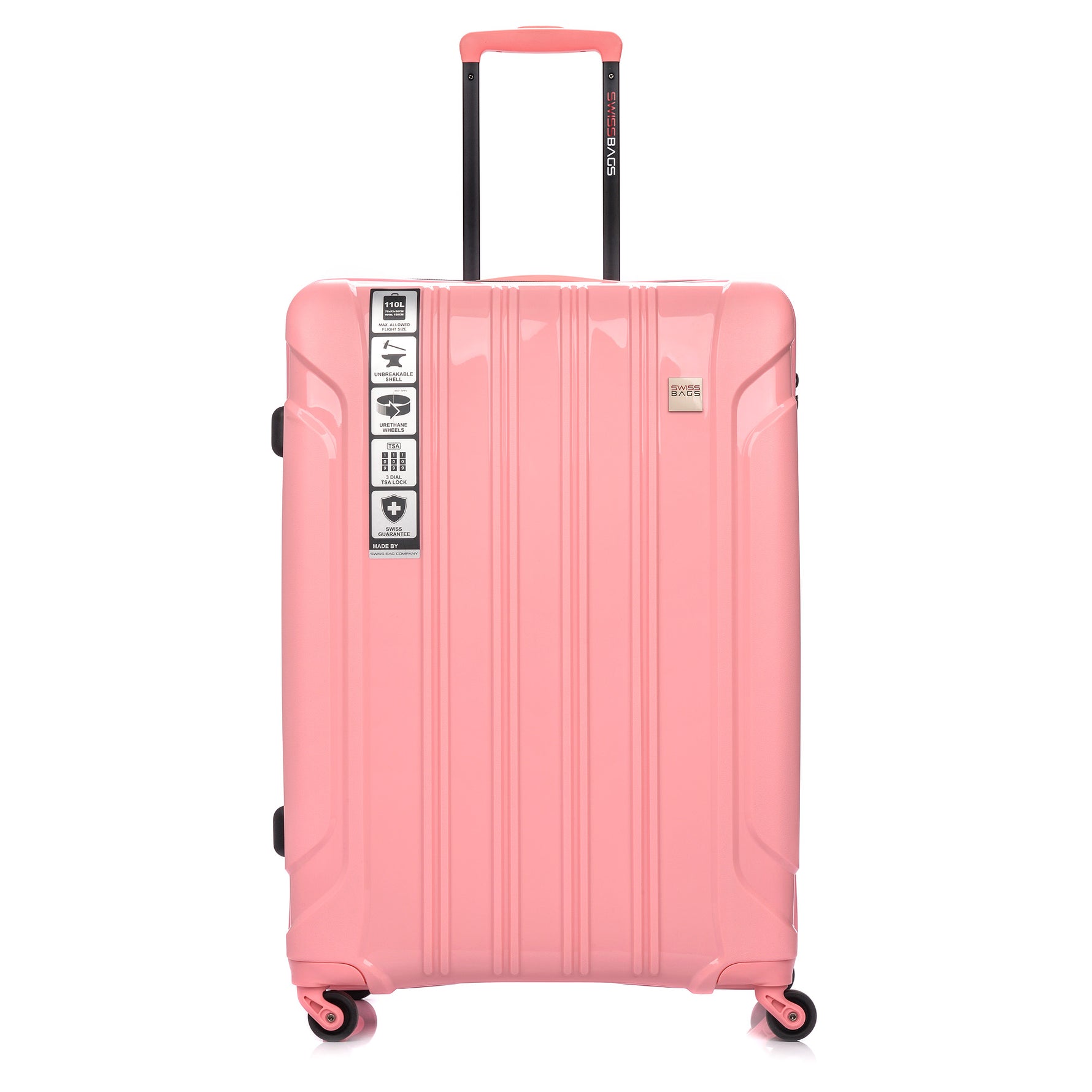 Large ceļojumu koferis SwissBags Tourist 75cm Pink
