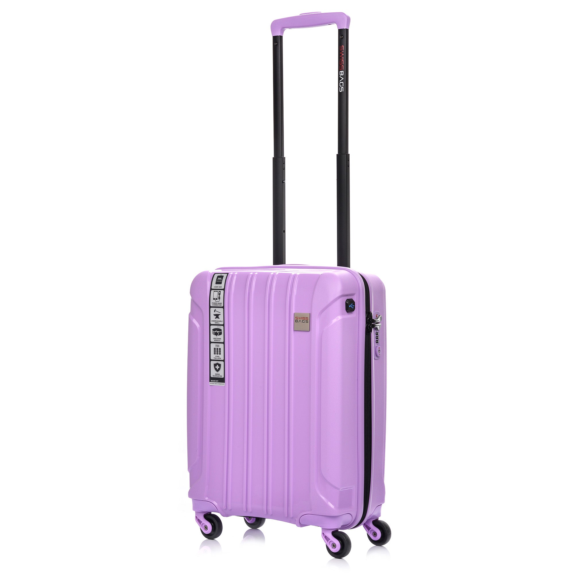 SwissBags Tourist kabīnes ceļojumu koferis 55cm Purple