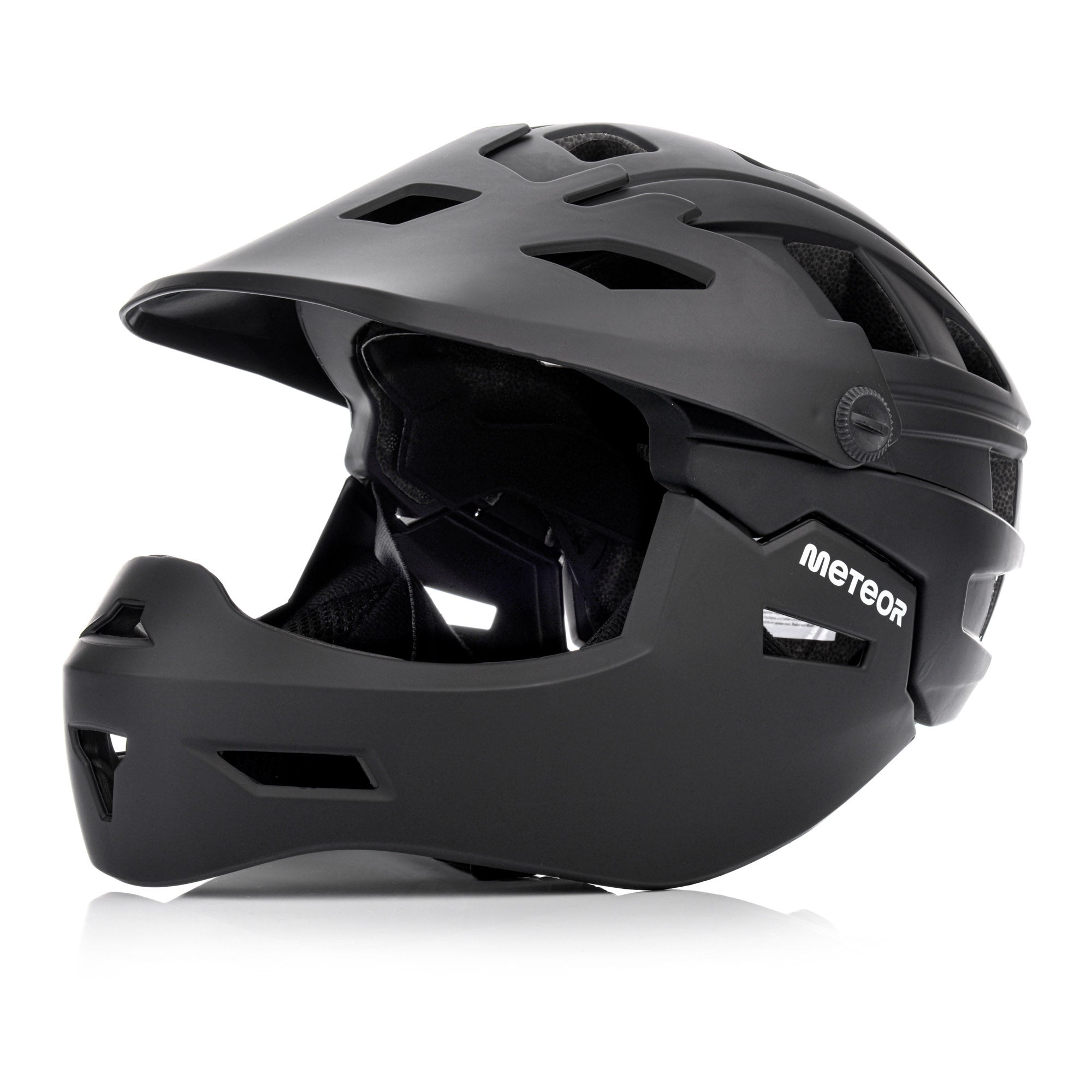 Velosipēdu ķivere pilnai sejai Meteor Hydra S 51-55 cm melna