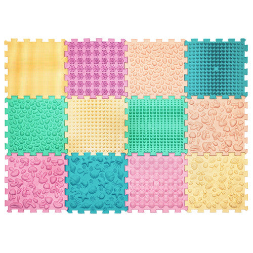 Masāžas paklājiņš Puzzle Mix Pastel 12 elementi