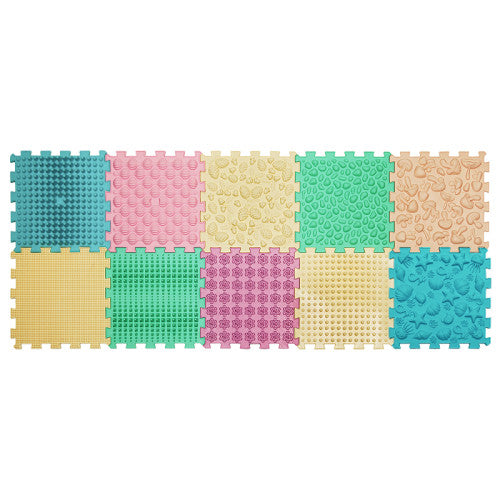 Masāžas paklājiņš Puzzle Mix Pastel 10 elementi