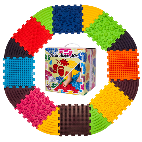 Masāžas paklājiņš Ortek Puzzle 8 elementi + 8 trīsstūri