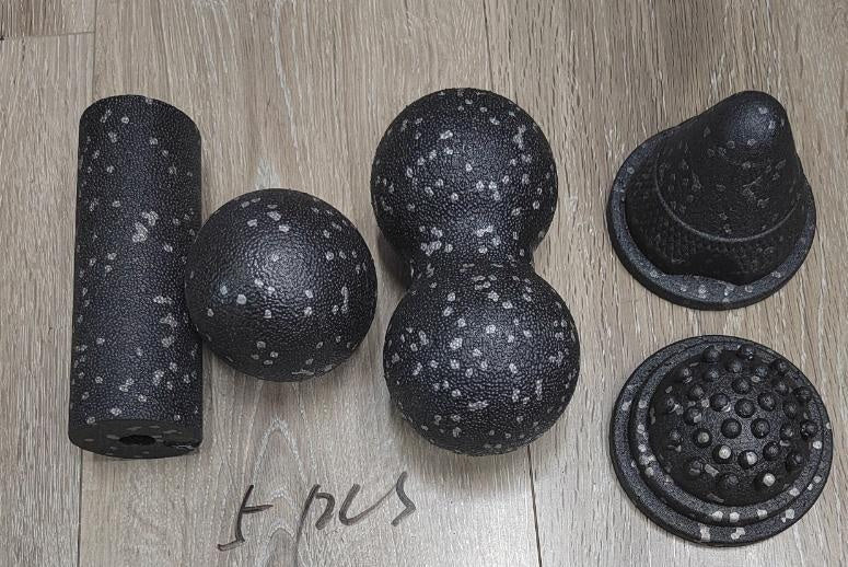 5 vienā epp masāžas rullīšu komplekts muskuļiem: rullītis, bumba un duobumba mugurai