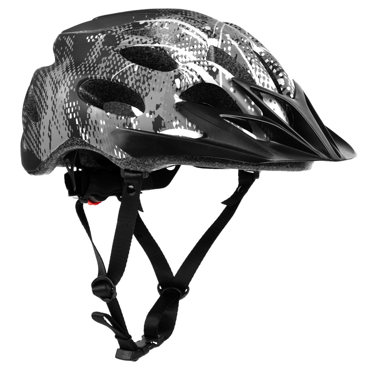Spokey CHECKPOINT pelēka viziera velosipēda ķivere 58-61cm