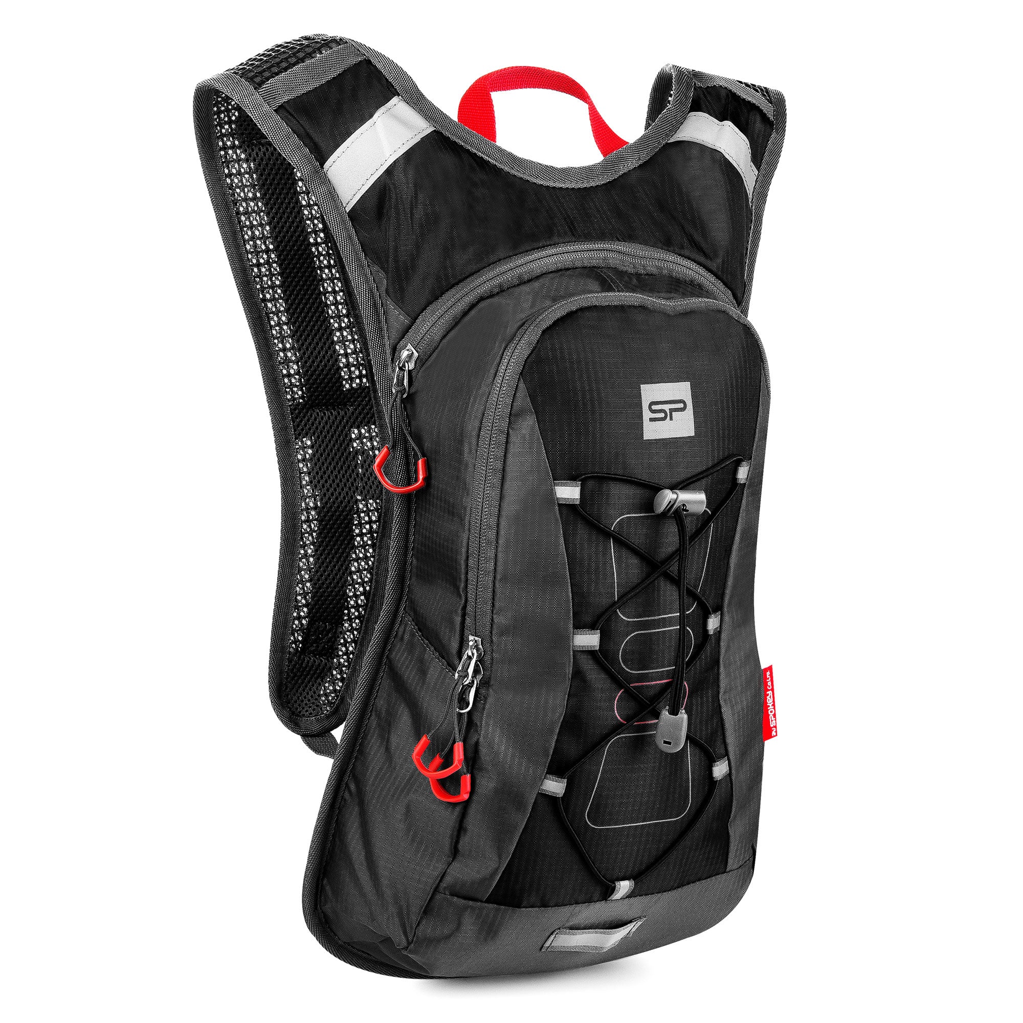Velosipēda mugursoma (5 l) ar atspīdumiem un vietu ūdens pūslim melna Spokey OTARO