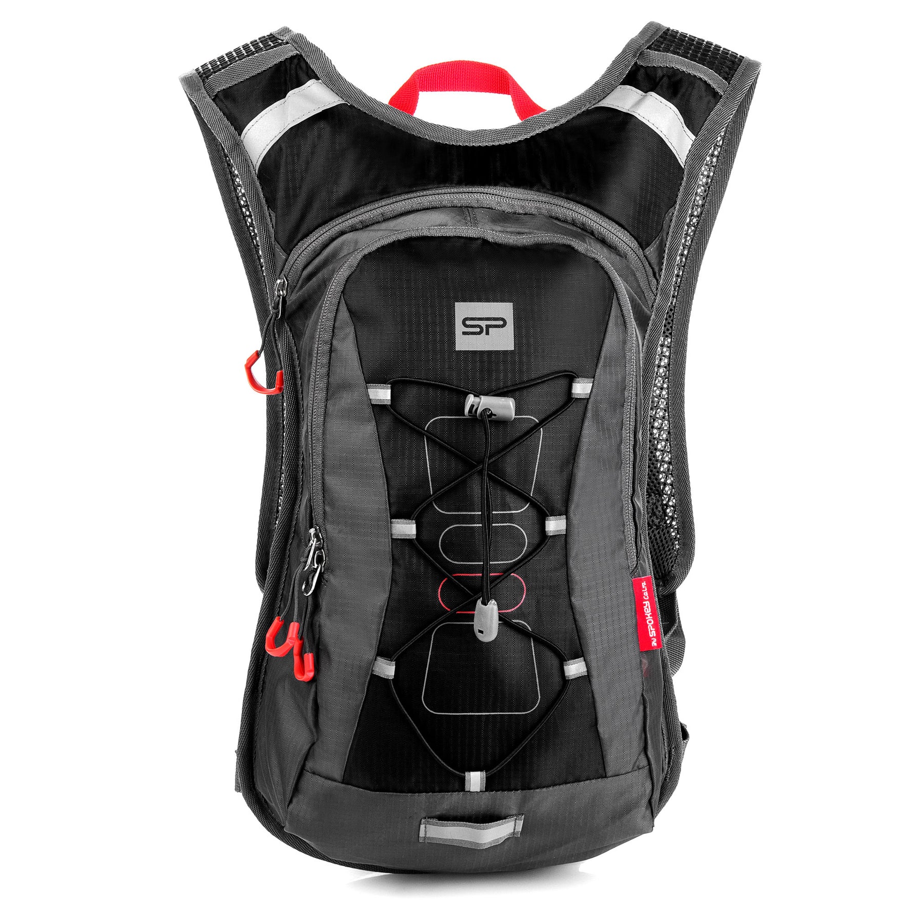 Velosipēda mugursoma (5 l) ar atspīdumiem un vietu ūdens pūslim melna Spokey OTARO