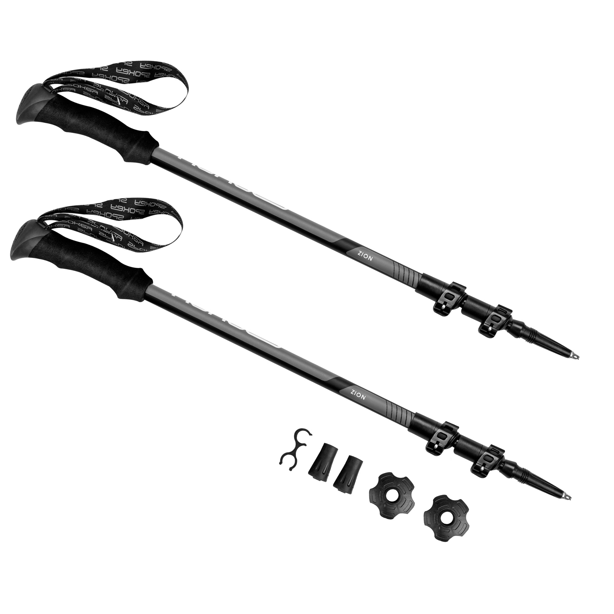 Trekking poles grey black Spokey ZION