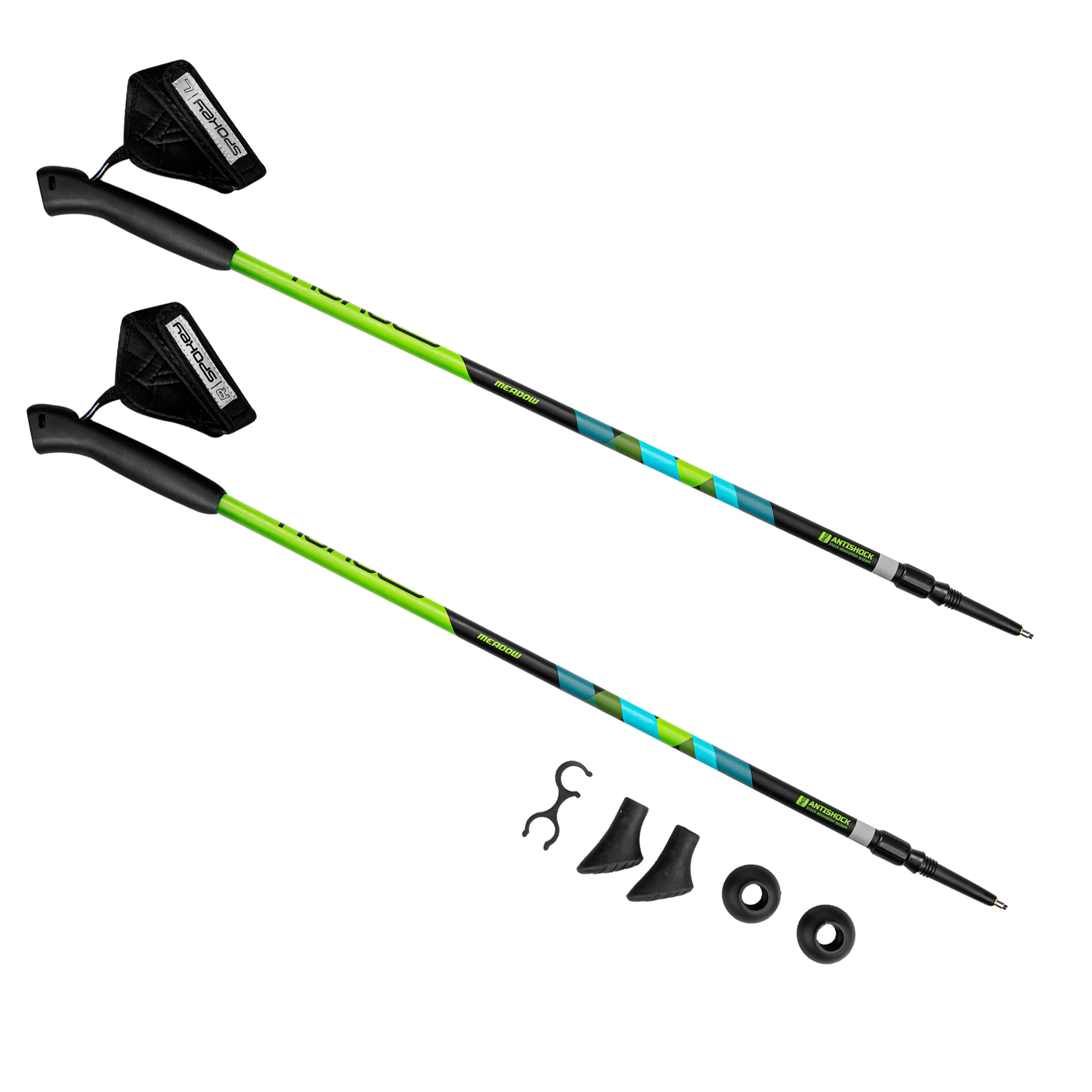 Nūjošanas nūjas black green Spokey MEADOW II