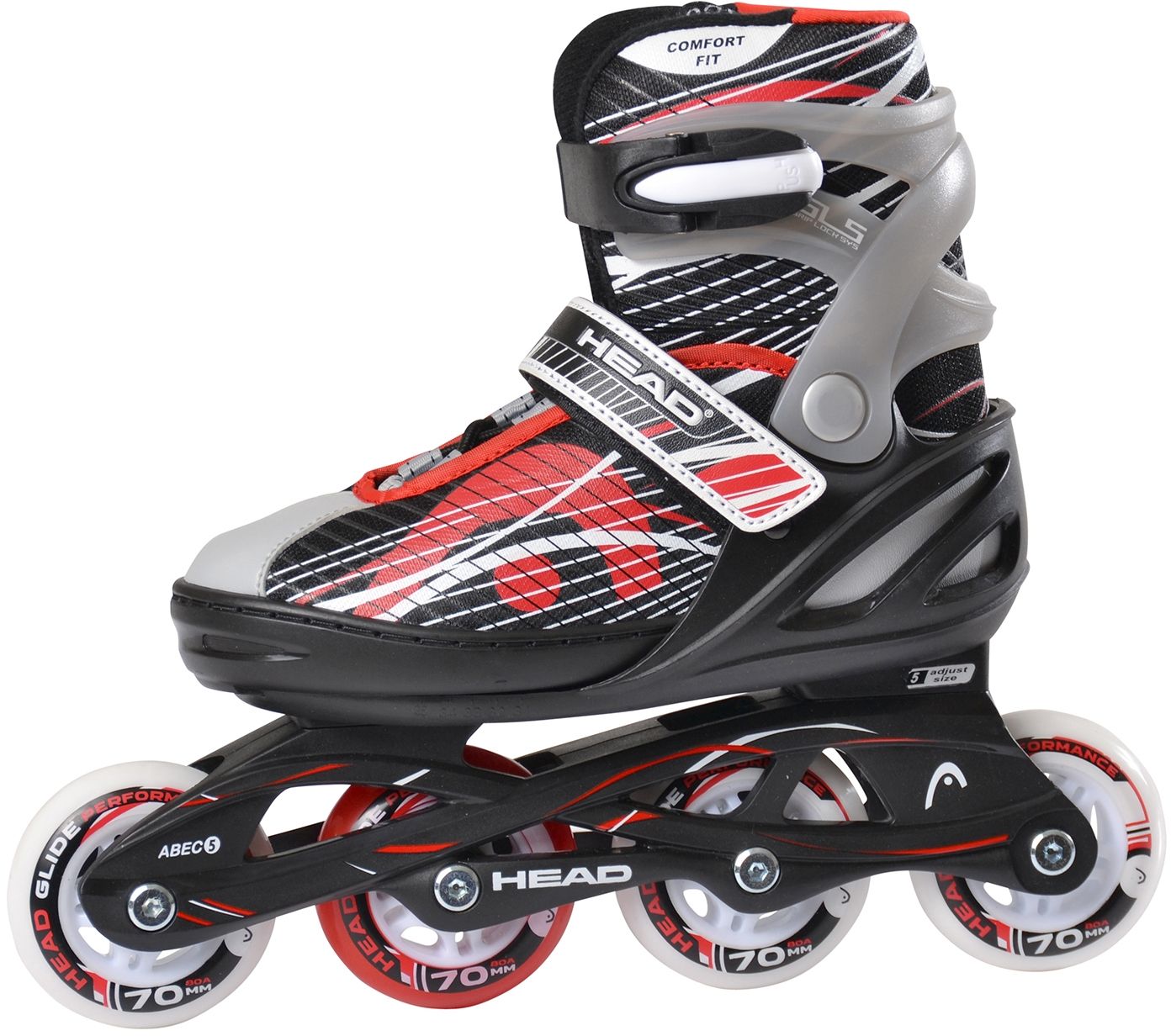 Head Jr Red Adjustable Inline Skates regulējamas bērnu skrituļslidas (H6JR06)