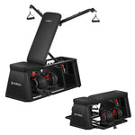 KOMPLEKTS LM4012 4-IN-1 DAUDZFUNKCIONĀLAIS SOLS + 2x SR52 REGULĒJAMAS hanteles HMS