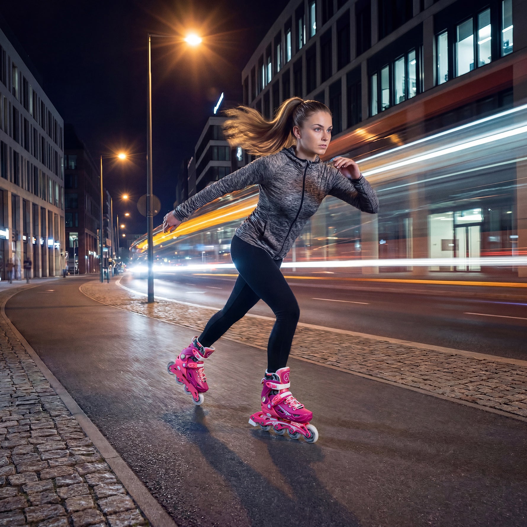 NA1055 BLAZE PINK INLINE SLIDAS, M IZMĒRS (35–38) NILS EXTREME