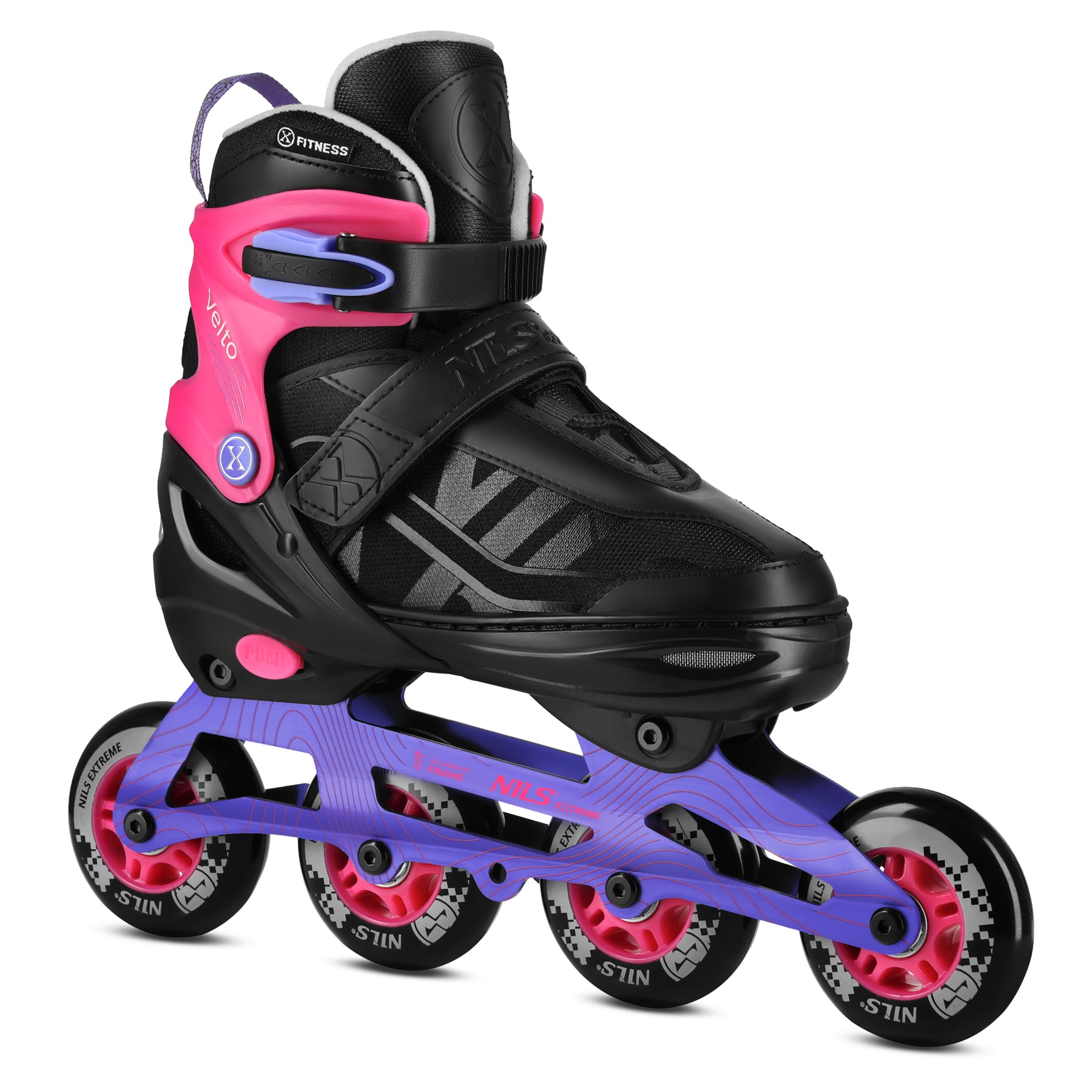 Skrituļslidas NA684 VELTO PINK INLINE SKATES IZMĒRS M (35-38) NILS EXTREME