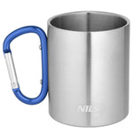 NC17110 Kempinga krūze ar karabīni 330 ml nerūsējošā tērauda, zila, Nils Camp