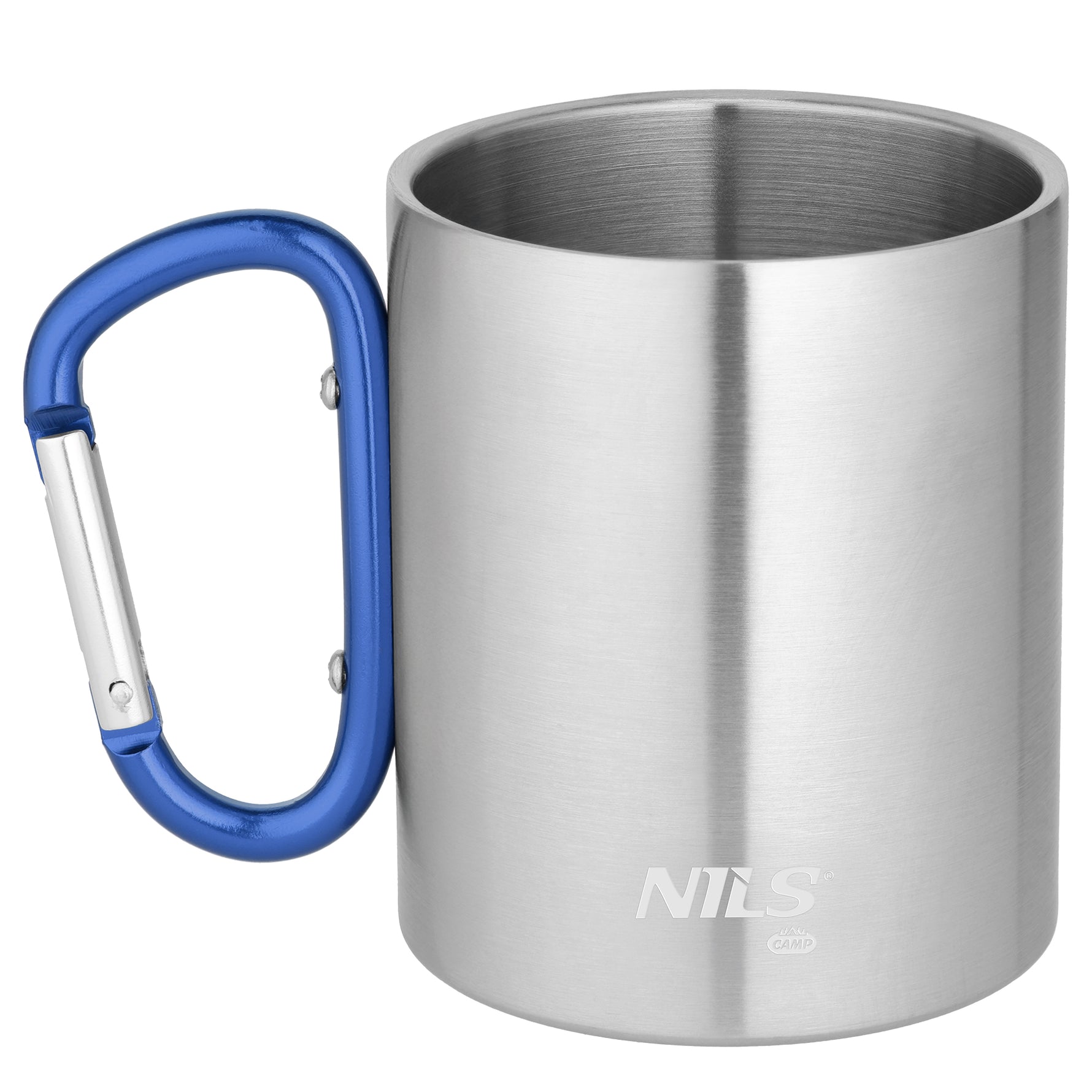 NC17110 Kempinga krūze ar karabīni 330 ml nerūsējošā tērauda, zila, Nils Camp