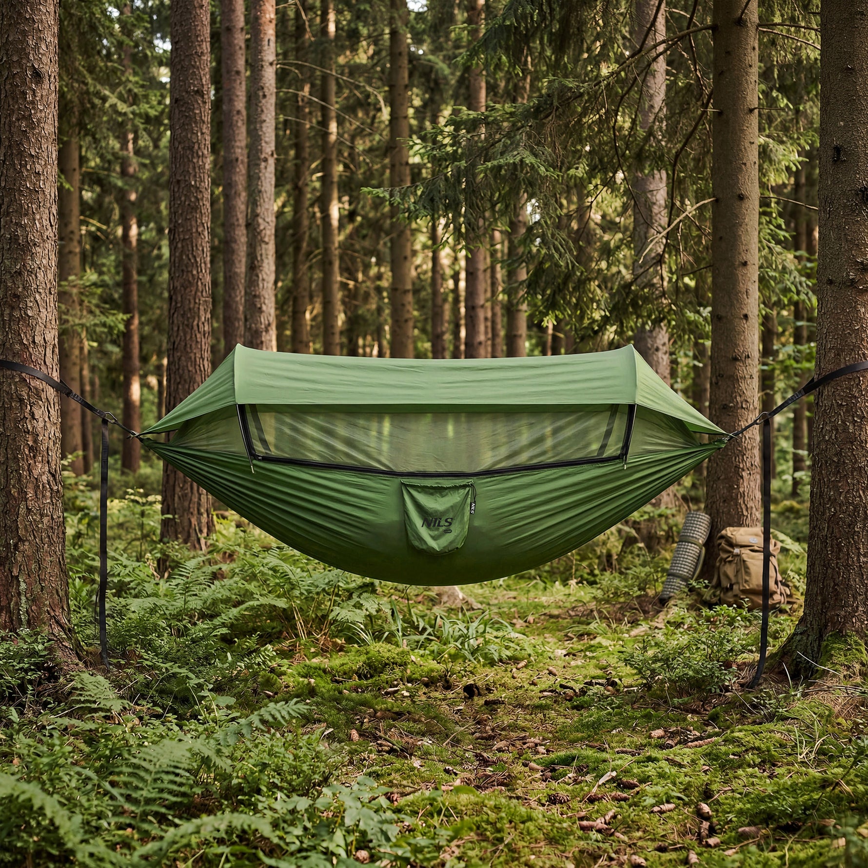 NC3117 KEMPINGU ŠŪTUĻU VĒKS AR ODU TĪklu NILS CAMP