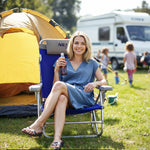 NC3502 2-vienā salokāms kempinga krēsls zili pelēks NILS CAMP