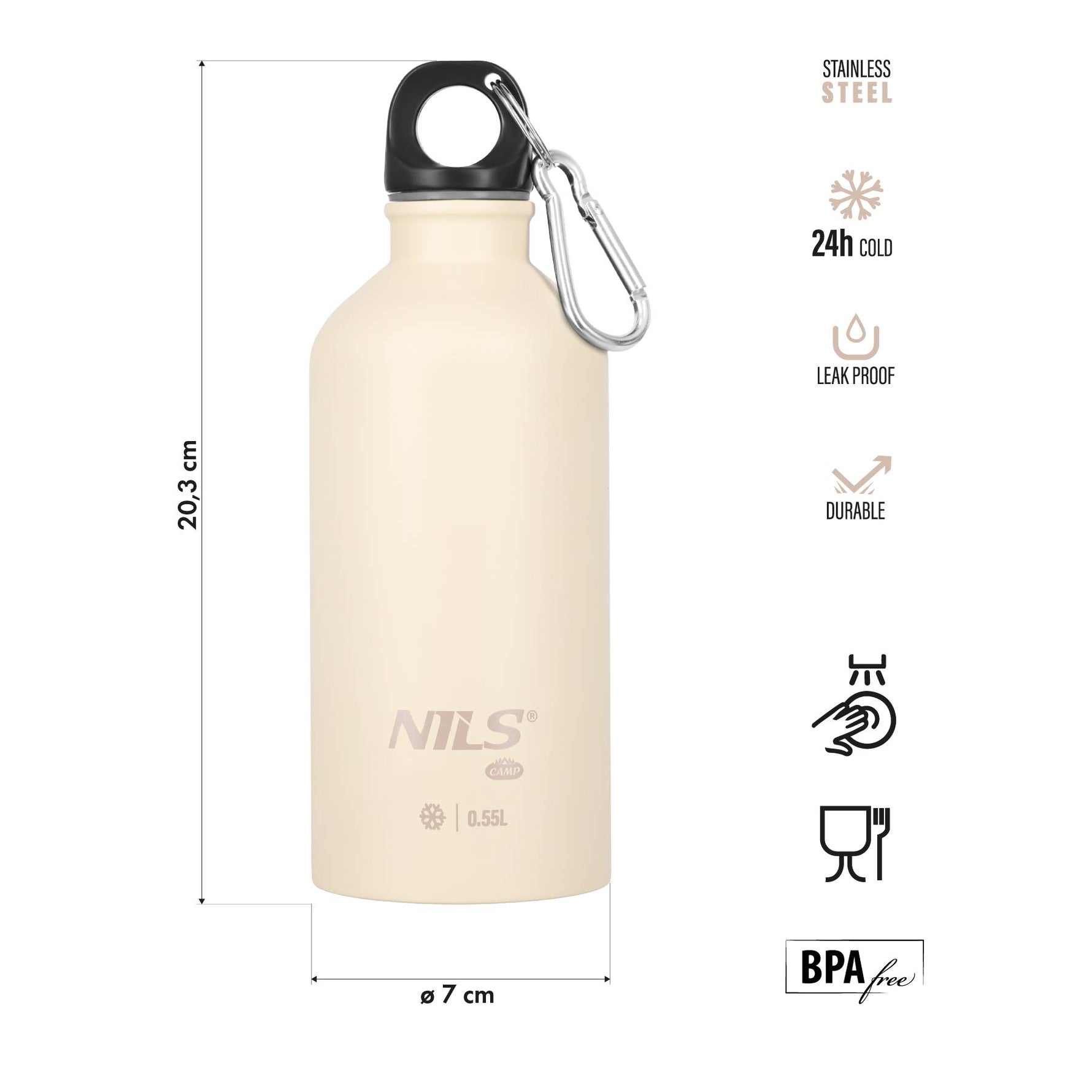 NC3801 CEĻOJUMA PUDELE 550ML BĒŠA NILS CAMP