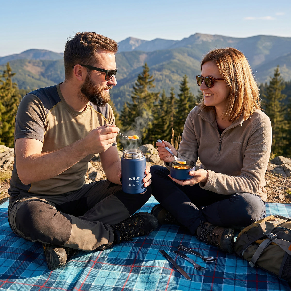 NC3807 550ML BLUE FOOD THERMOS NILS CAMP