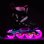Skrituslidas/ Slidas NH10905 4in1 PINK LED RAINBOW SIZE S(31-34) INLINE/ICE-SKATES NILS EXTREME