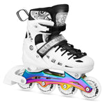 Skrituslidas/ Slidas NH10905 4in1 WHITE LED RAINBOW SIZE S(31-34) INLINE/ICE-SKATES NILS EXTREME
