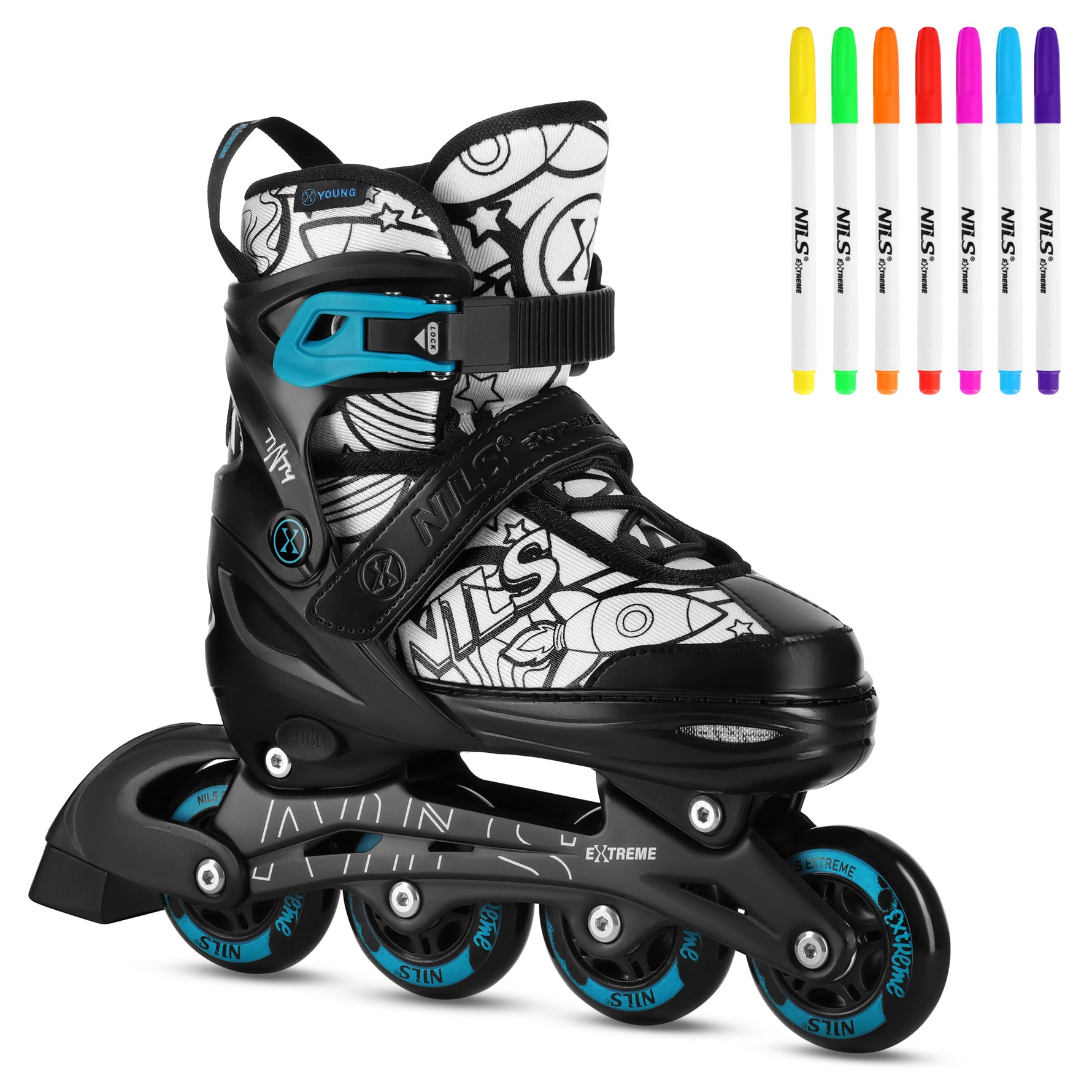 NH10907 4-IN-1 INLINE SLIDAS AR NOMAINAMU HOKEJA ASPIENU TINTY GREEN IZMĒRS M (35-38) NILS EXTREME