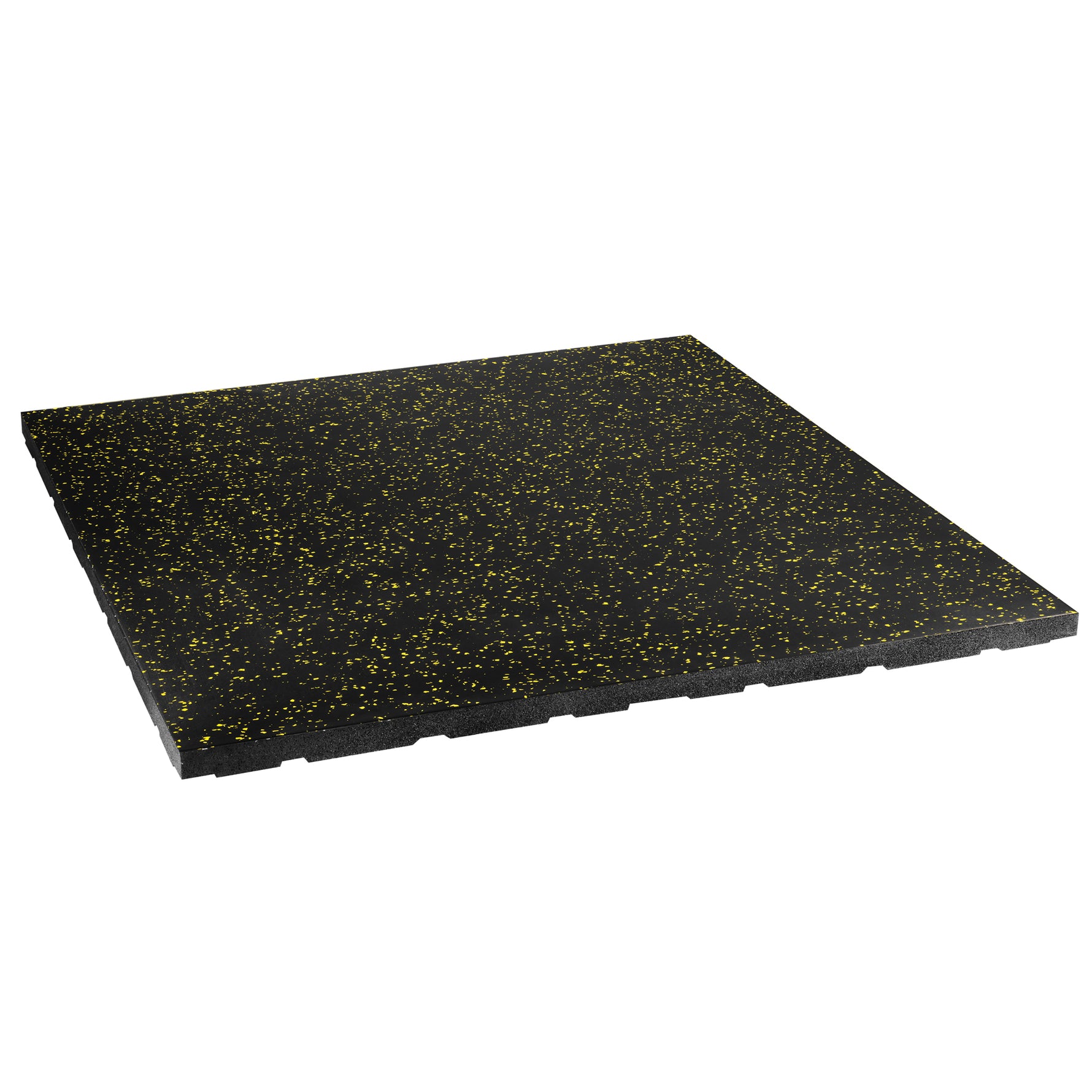 POS35 gumijas grīda fitnesa aprīkojumam ar melniem/dzelteniem HMS profiliem (1 gab.) 1000x1000x35mm