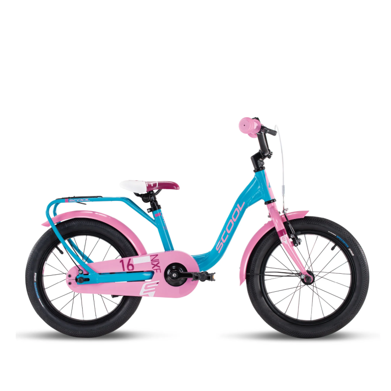 Bērnu velosipēds S´COOL niXe, 16" zils/rozā