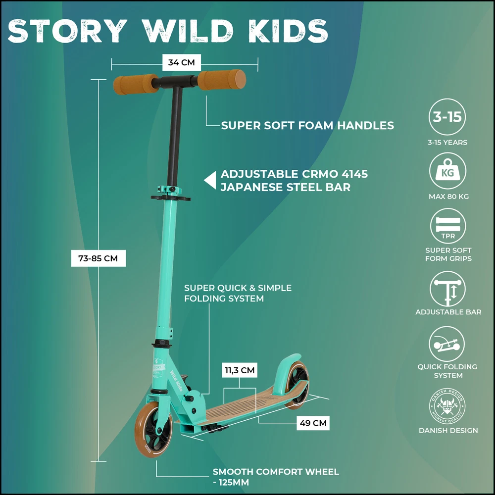 Skrejritenis Story Wild kids 2 (73–85 cm) Mint