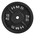 Tērauda svaru disks 30mm TCN15 MELNĀ PLĀKSNE 15 KG HMS