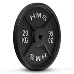 Tērauda svaru disks 30mm TCN20 MELNĀ PLĀKSNE 20 KG HMS