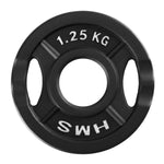 Gumijots svaru disks 50 mm TOD01 OLIMPIC PLĀNE MELNA 1,25 KG HMS