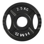 Gumijots svaru disks 50 mm TOD02 OLIMPIC PLĀKSNE MELNA 2,5 KG HMS