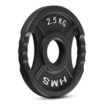 Gumijots svaru disks 50 mm TOD02 OLIMPIC PLĀKSNE MELNA 2,5 KG HMS