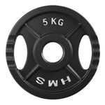 Gumijots svaru disks 50 mm TOD05 OLIMPIC PLĀKSNE MELNA 5 KG HMS