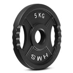 Gumijots svaru disks 50 mm TOD05 OLIMPIC PLĀKSNE MELNA 5 KG HMS