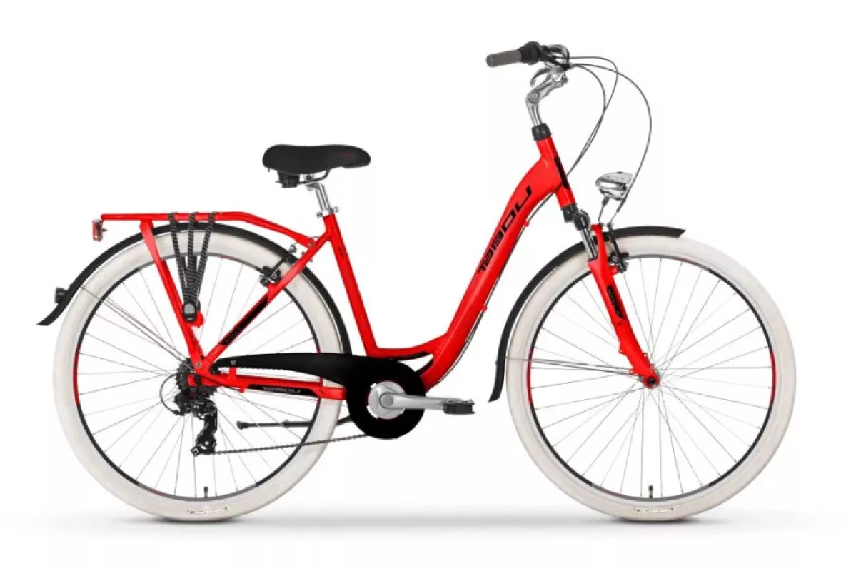 Sieviešu pilsētas velosipēds TABOU Kayla 28", sarkans/melns (L)