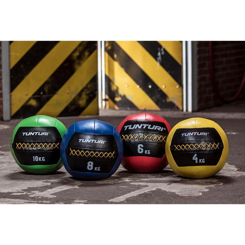 Pildīta bumba Tunturi Wall Ball 4 kg, dzeltena