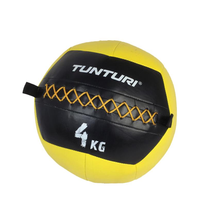 Pildīta bumba Tunturi Wall Ball 4 kg, dzeltena