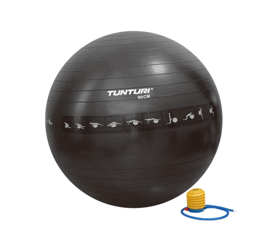 Vingrošanas bumba TUNTURI Gymball 55cm pretsprādziena, melna