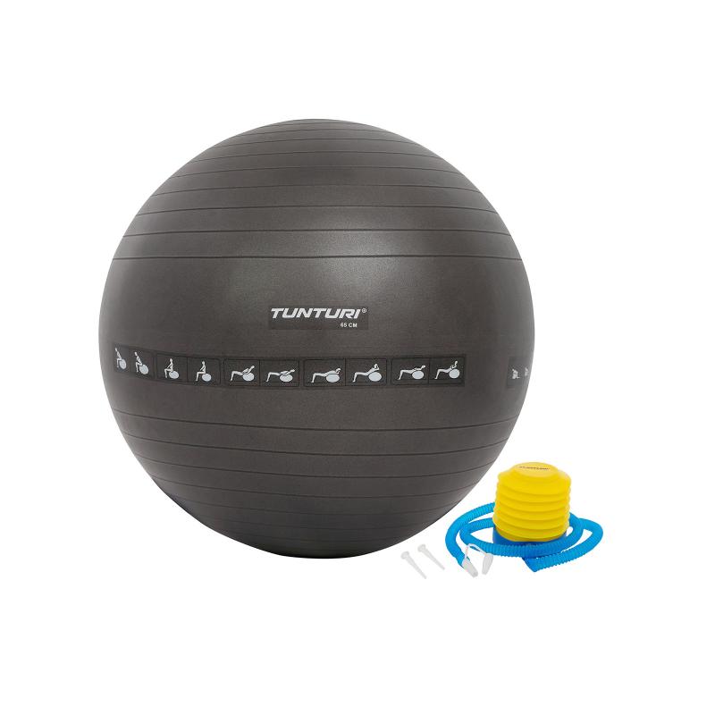 Vingrošanas bumba TUNTURI Gymball 65cm pretsprādziena, melna